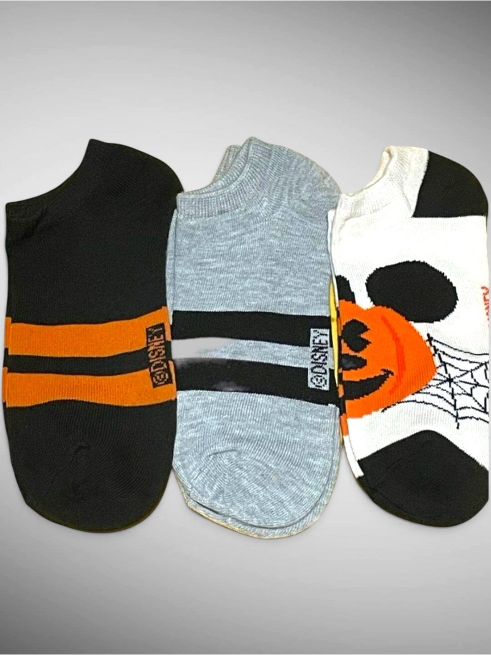 Disney Mickey Mouse Halloween No Show Socks 3 Pair Set Women’s 9-11 NWOT